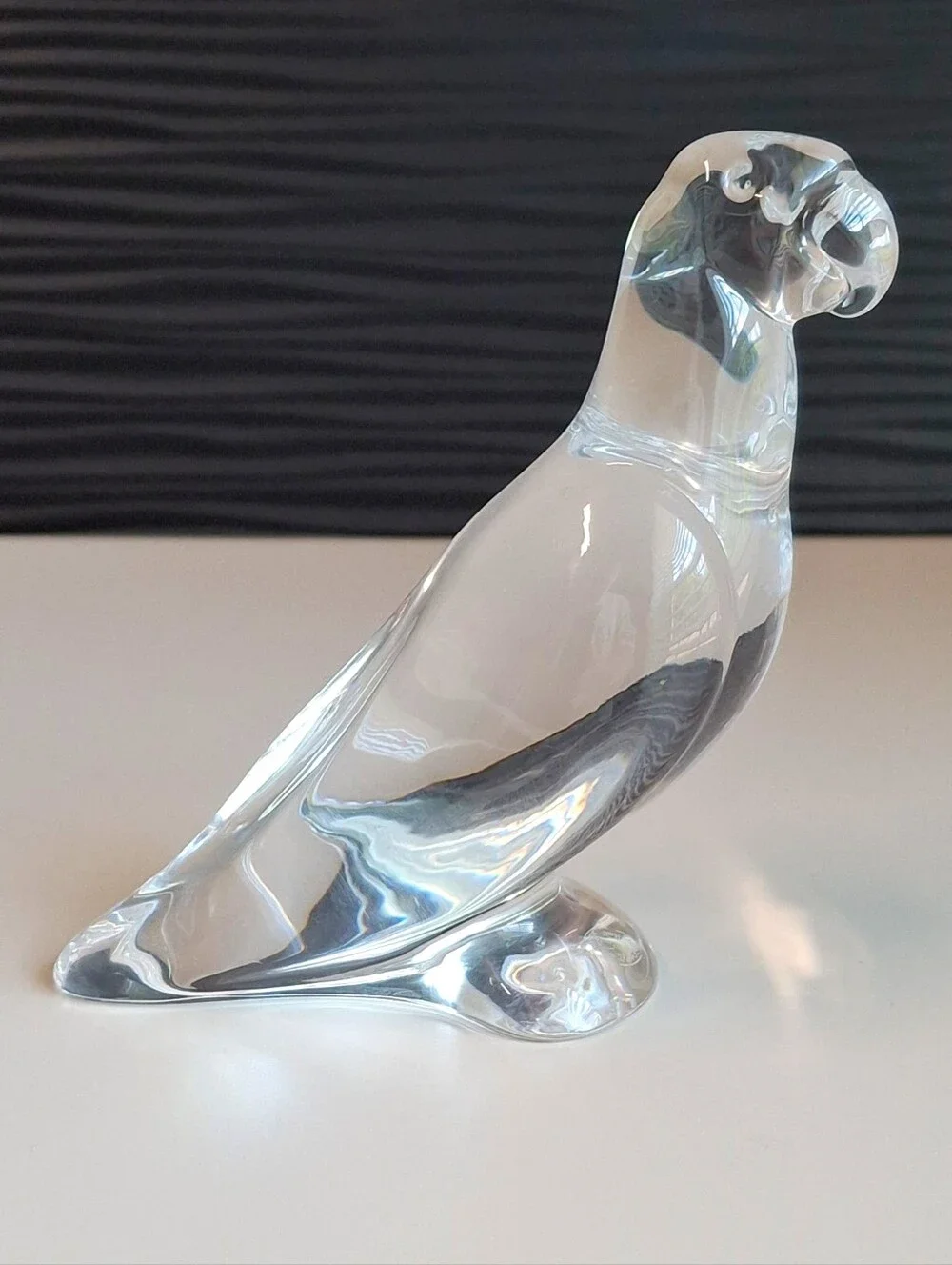 Baccarat Clear Crystal Parrot Figurine